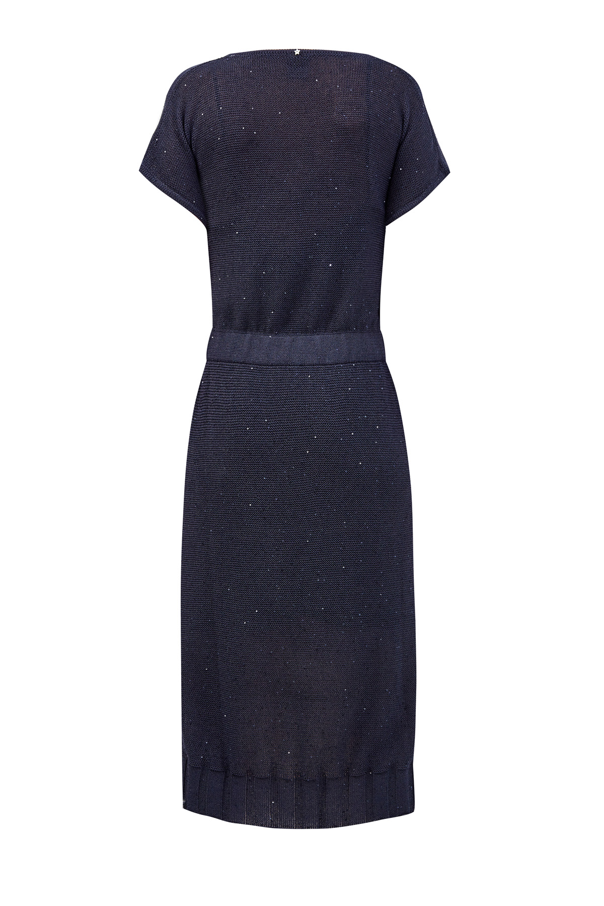 Мерцающее платье из хлопковой пряжи с пайетками LORENA ANTONIAZZI, цвет синий, размер 48 - фото 2