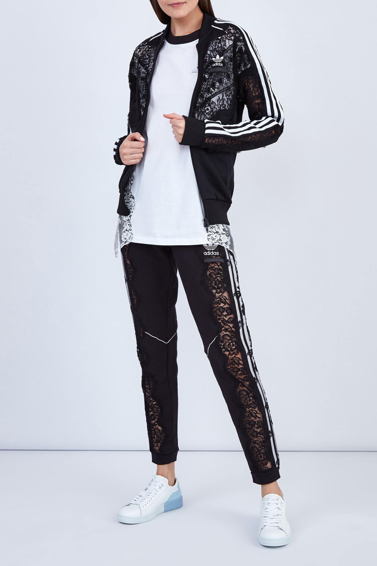 Толстовка с кружевом из коллаборации с брендом Adidas Черный, фото 2