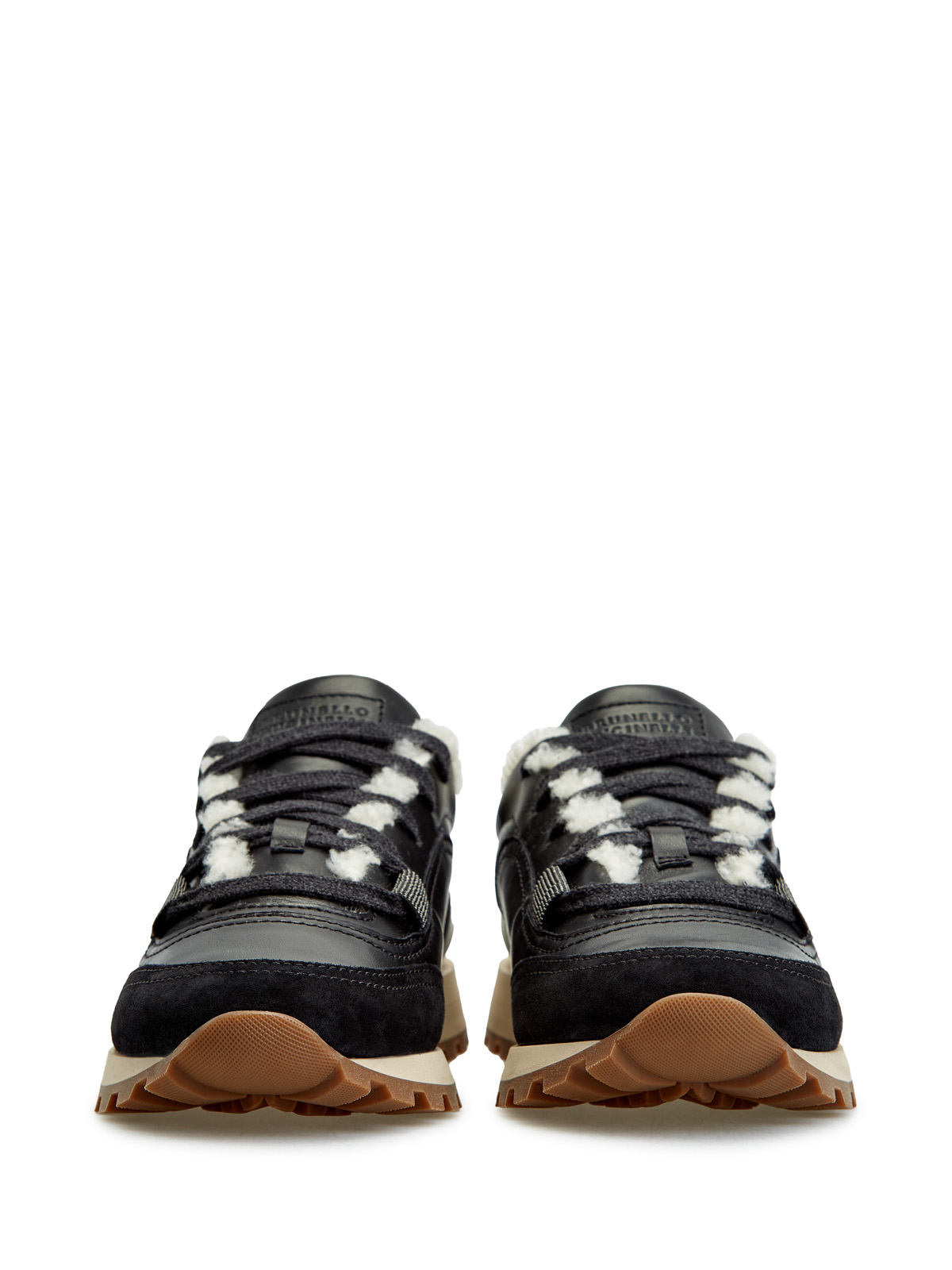 Кожаные кроссовки с подкладкой из ширлинга и цепочкой Мониль BRUNELLO CUCINELLI, цвет черный, размер 36.5;37.5;38.5;41 - фото 5