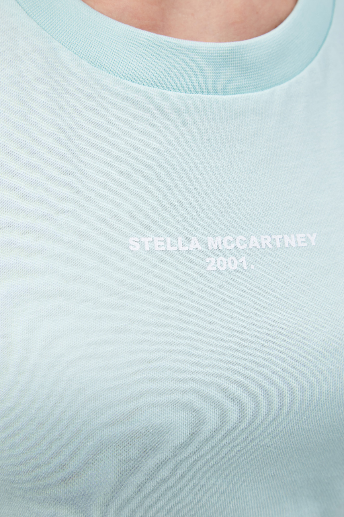 Хлопковая футболка с аппликацией STELLA McCARTNEY, цвет зеленый, размер 38 - фото 5