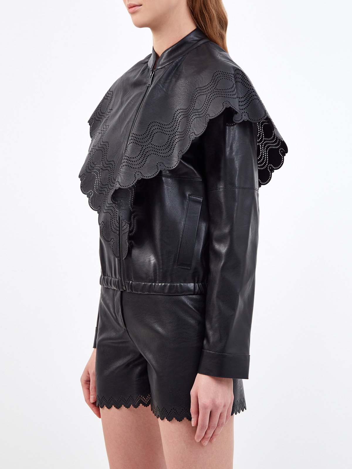 Куртка Skin Free Skin с перфорированным кейпом STELLA McCARTNEY, цвет черный, размер 38;40;42 - фото 3