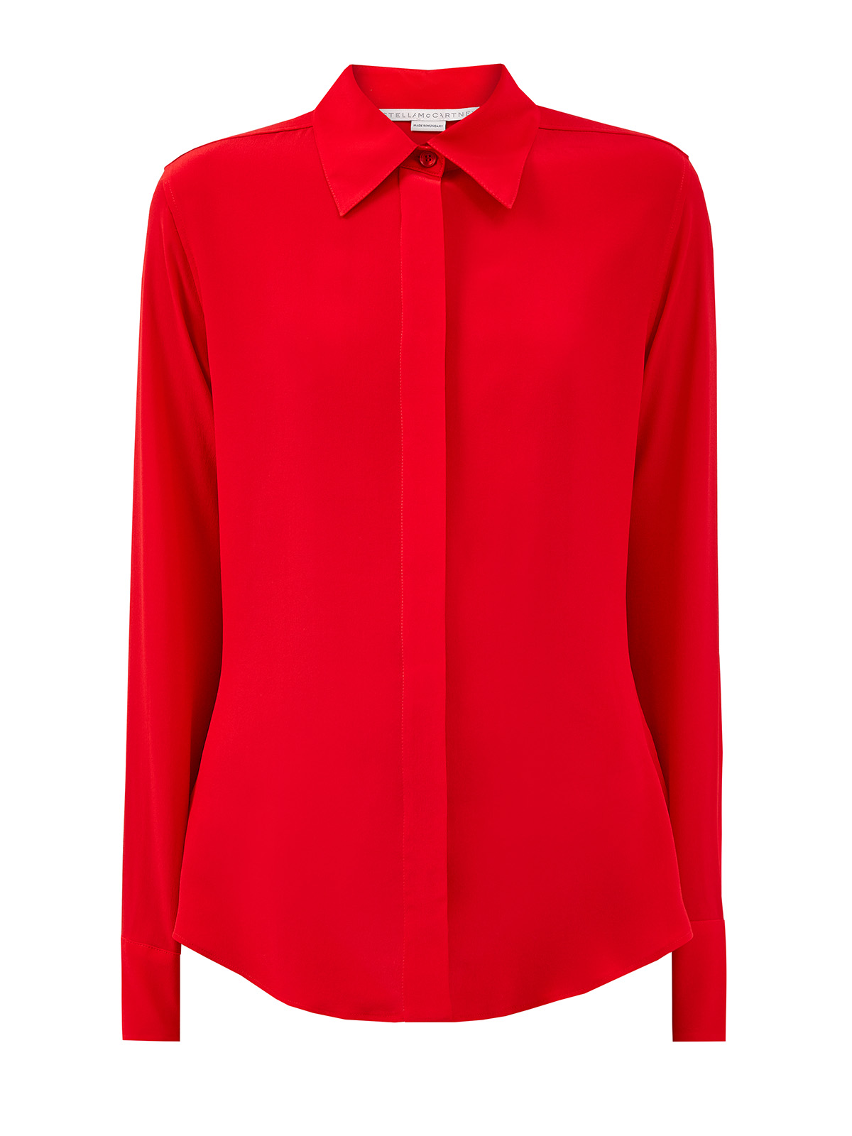 Классическая блуза из шелкового крепа STELLA McCARTNEY красного цвета