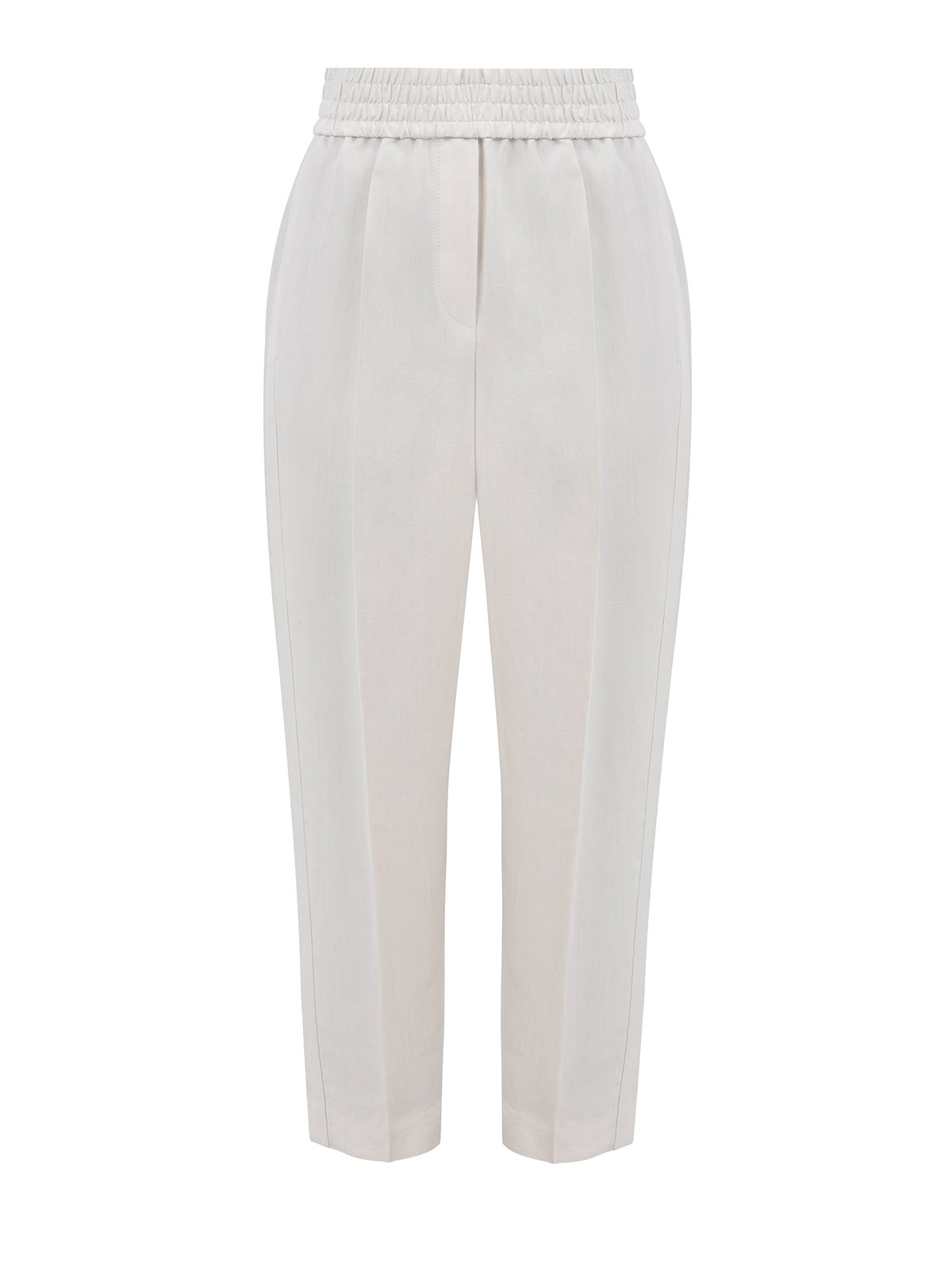 

Укороченные брюки Baggy в стиле leisure из вискозы и льна, Белый, Укороченные брюки Baggy в стиле leisure из вискозы и льна