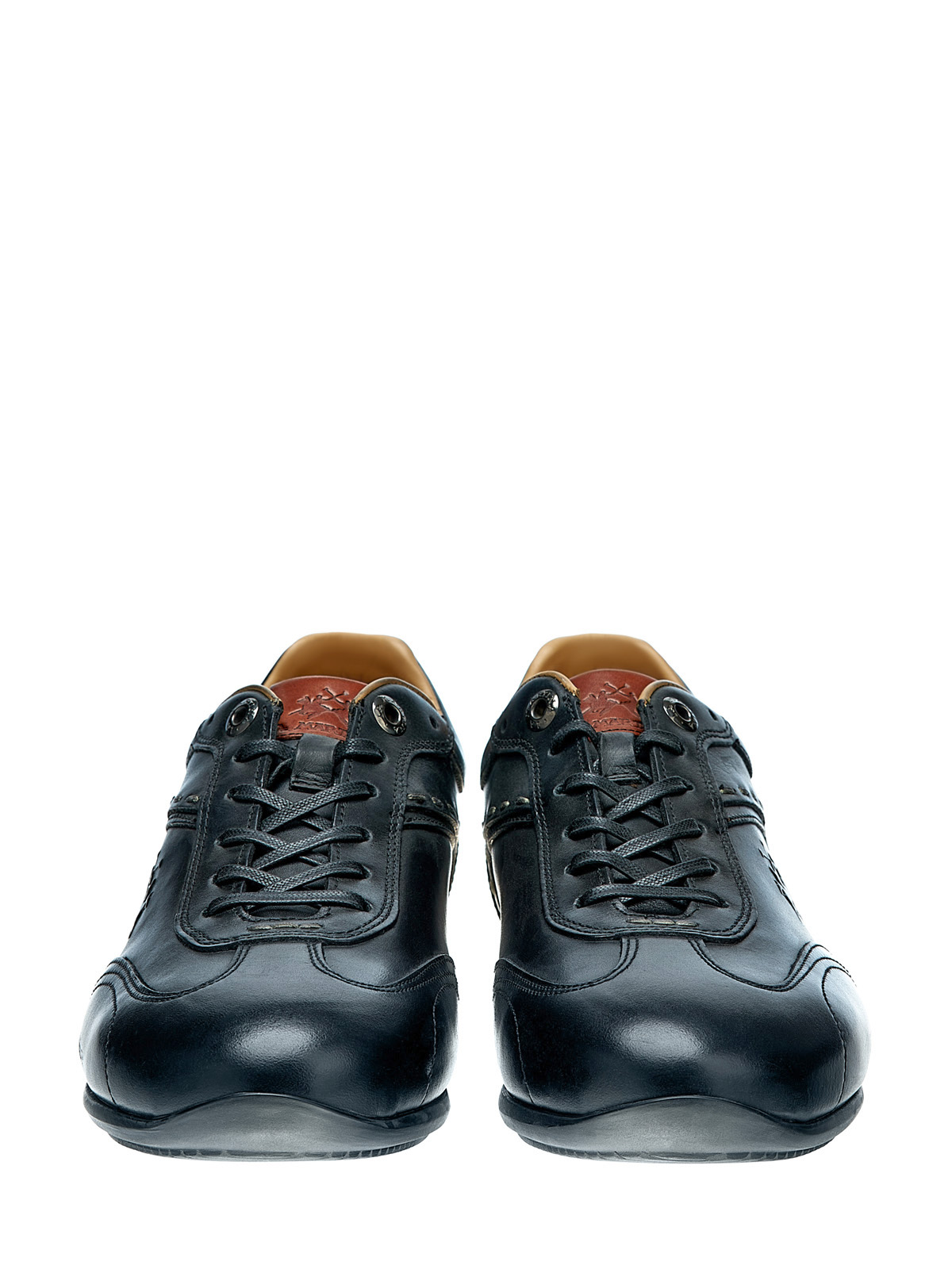 Кроссовки из полуглянцевой кожи с декором в технике горячего тиснения LA MARTINA, цвет черный, размер 39;40;41;41.5;42;43;44 - фото 5