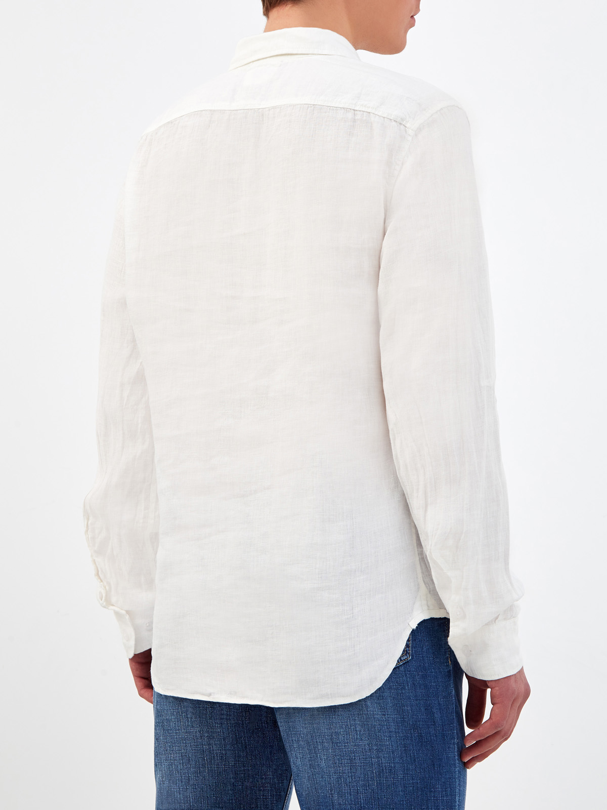 Льняная рубашка с регулируемыми манжетами и линзой C.P. C.P.COMPANY, цвет белый, размер M;L;XL;2XL - фото 4