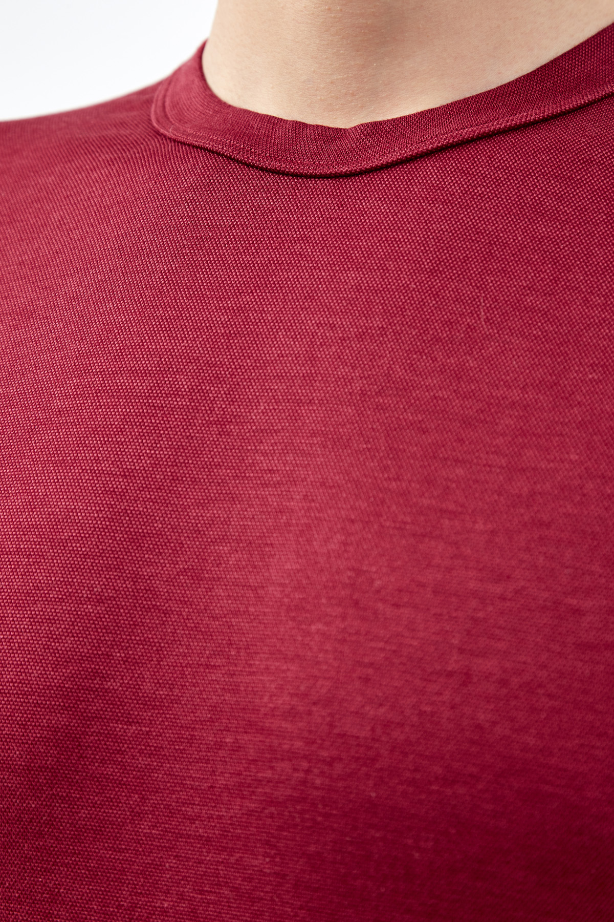 Футболка из фактурного пике из шелка CORTIGIANI, цвет бордовый, размер 50;52;54;56;48 - фото 5