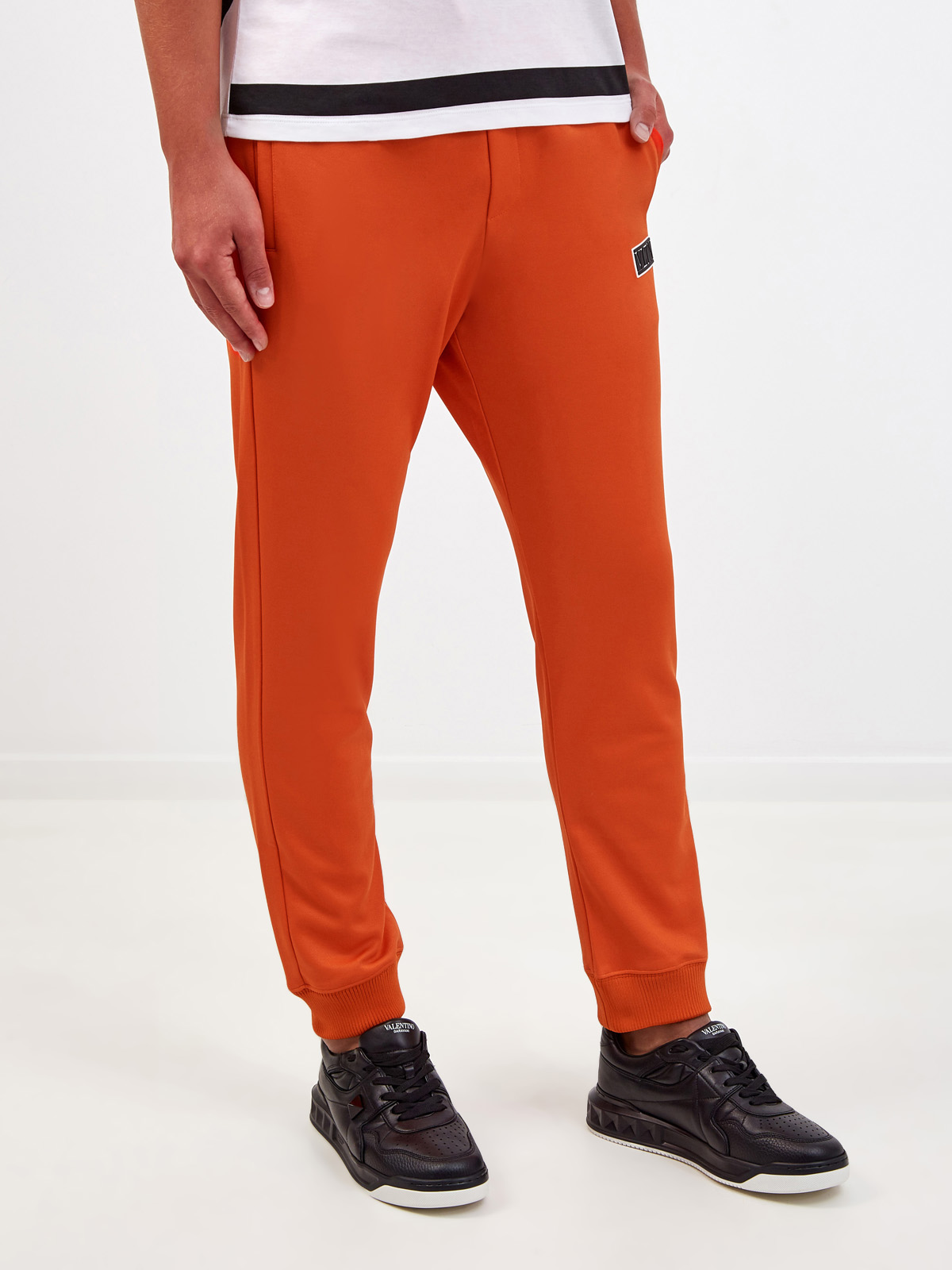 Спортивные брюки из технического хлопка VLTN TAG VALENTINO, цвет оранжевый, размер 48;52;50 - фото 3