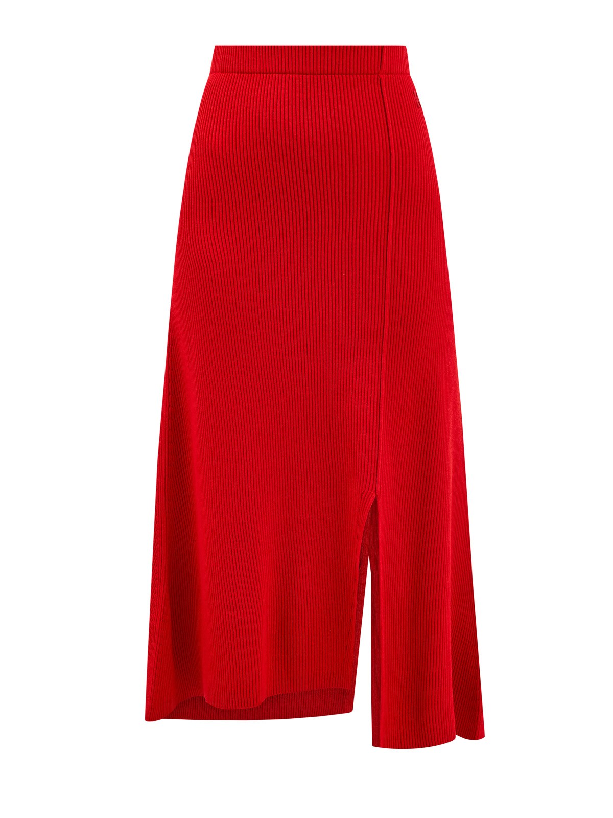 Яркая юбка-миди из пряжи в тонкий рубчик KENZO, цвет красный, размер S;M - фото 1