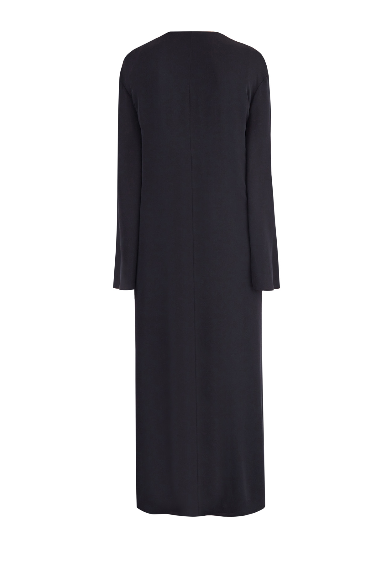 Плиссированное платье с верхним слоем-кейпом из гладкого шелка VALENTINO, цвет черный, размер 44 - фото 2