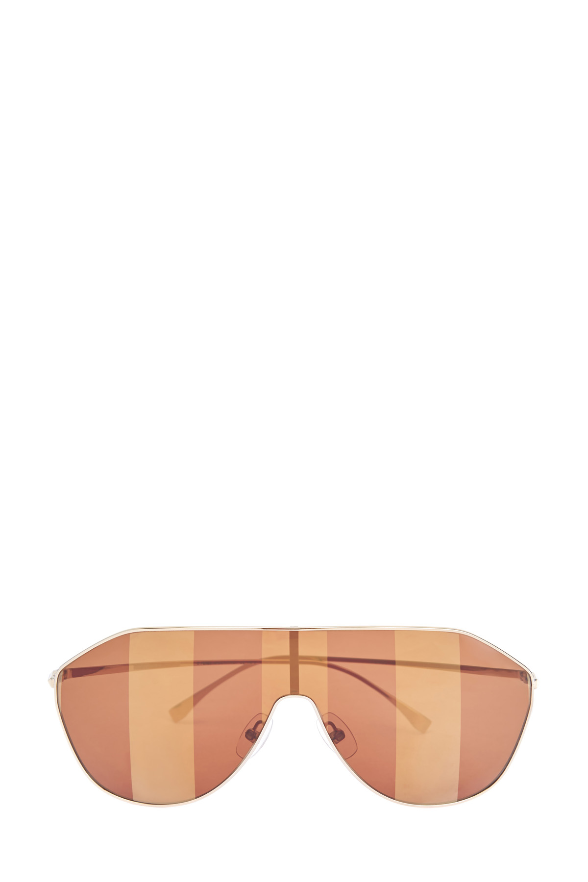 Очки-маска в оправе авиатор с линзами в стиле colorblock FENDI (sunglasses), цвет коричневый, размер 6;7;7.5;8.5;9.5;10;11 - фото 1