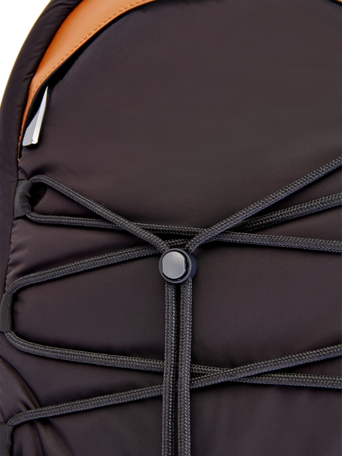 Объемный рюкзак из матового нейлона с кожаной отделкой CANALI, цвет черный, размер 48;50;52 - фото 6