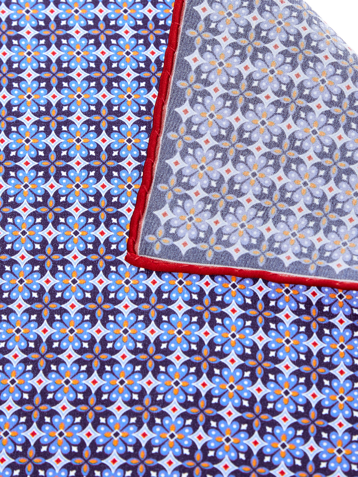Шелковый платок-паше с набивным принтом CANALI, цвет синий, размер 40.5;41;41.5;42;42.5;43;43.5;44;45 - фото 3