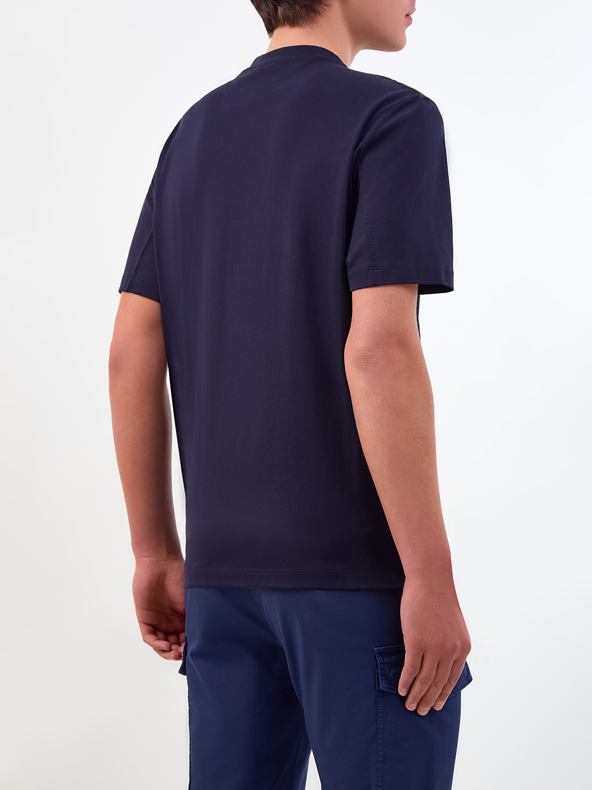 Хлопковая футболка из гладкого джерси с принтом The Golden Age BRUNELLO CUCINELLI, цвет синий, размер 52;54;56;48 - фото 4