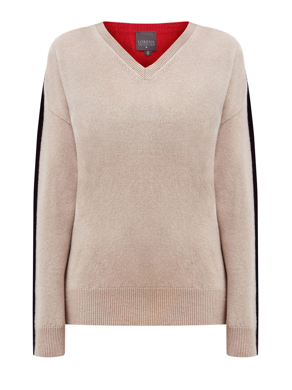 Пуловер в стиле colorblock из мягкого кашемира LORENA ANTONIAZZI, цвет мульти, размер 42;44;46;40 - фото 1