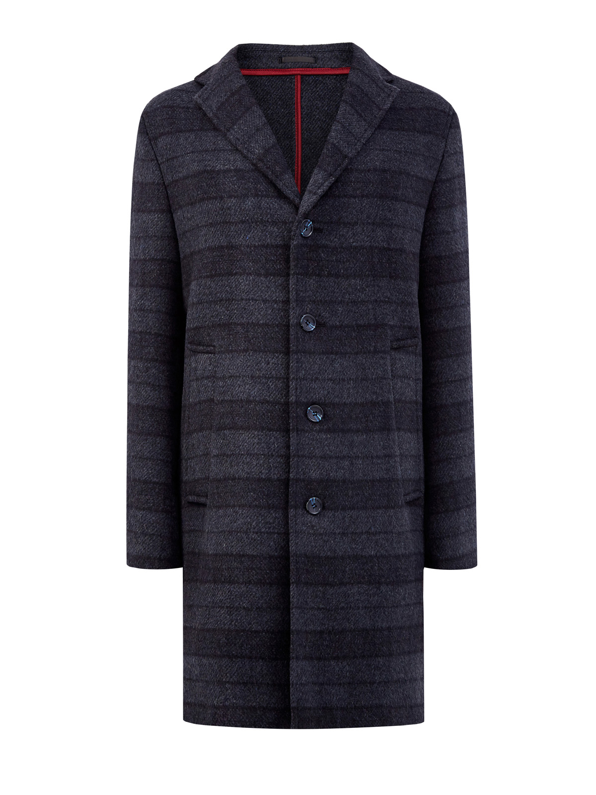 Классическое однобортное пальто из шерсти в полоску CUDGI, цвет синий, размер 52;54;56;58;50
