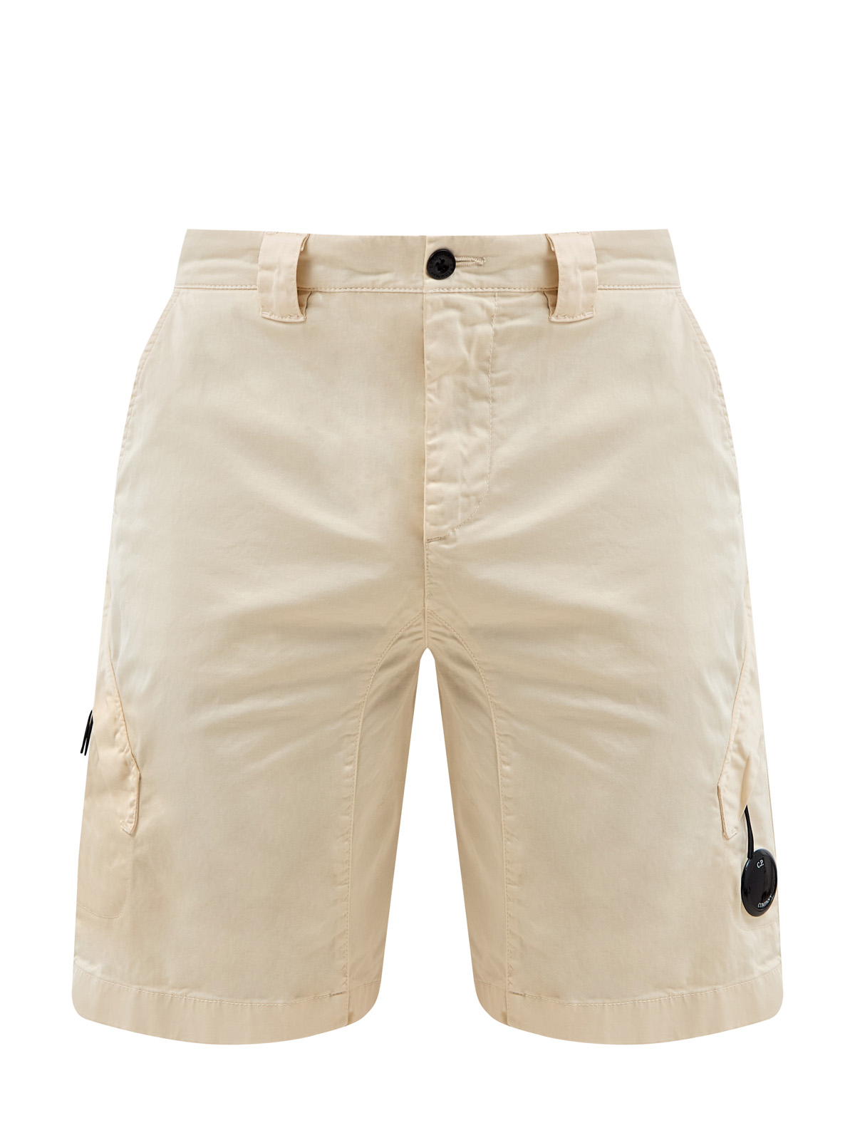 Хлопковые шорты-карго с контрастными деталями и линзой C.P. C.P.COMPANY, цвет бежевый, размер M;L;XL