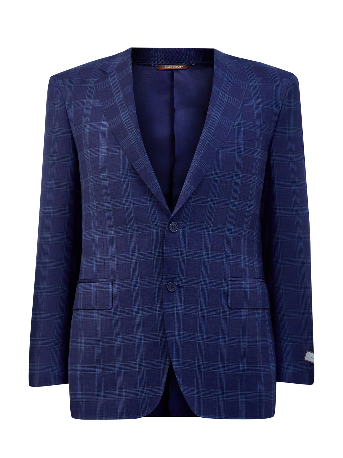 Костюмный пиджак из шерсти с мелованным принтом CANALI, цвет синий, размер 50;52;54;56;58