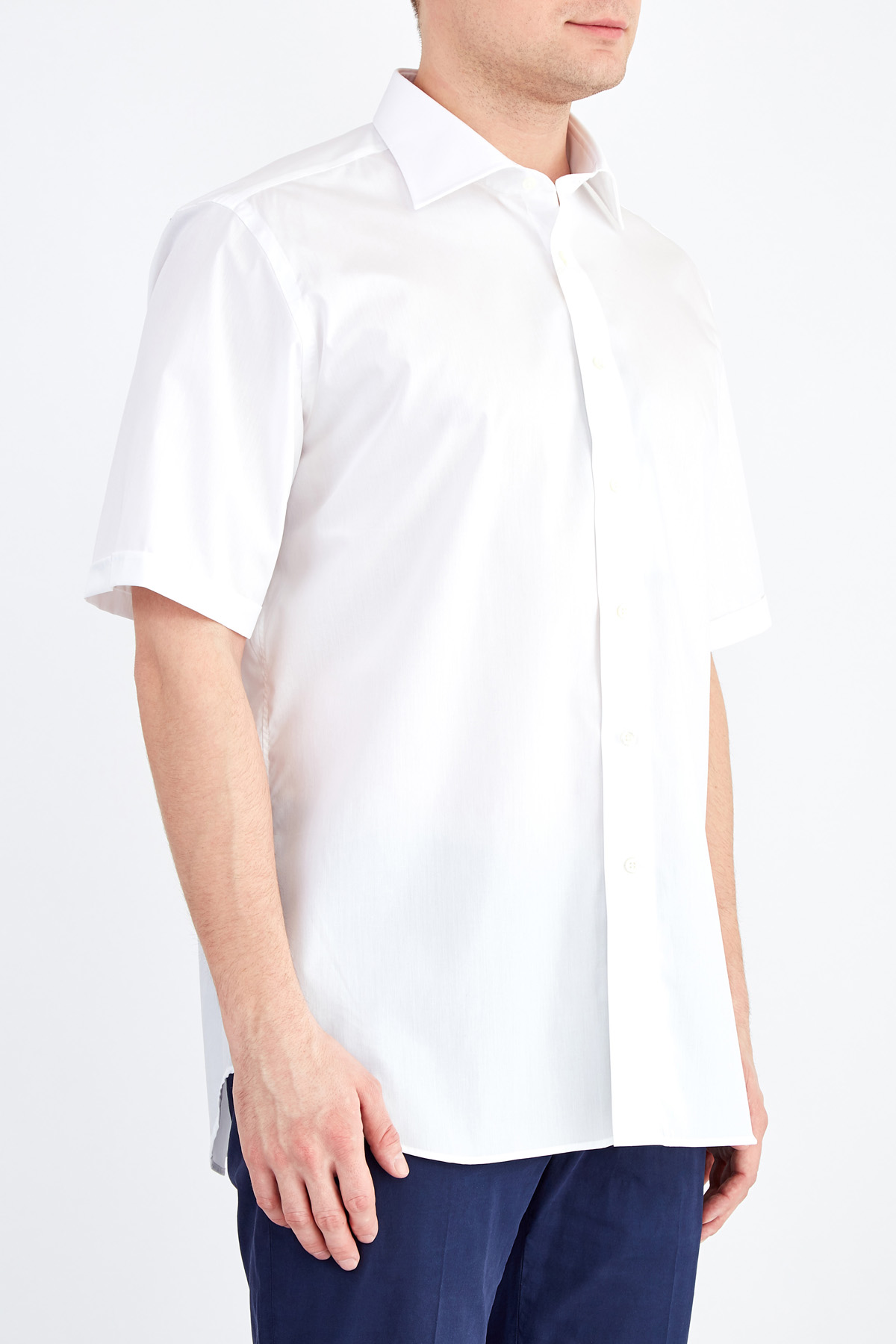 Базовая белая рубашка с коротким рукавом из поплина Impeccabile CANALI, цвет белый, размер 58;60 - фото 3