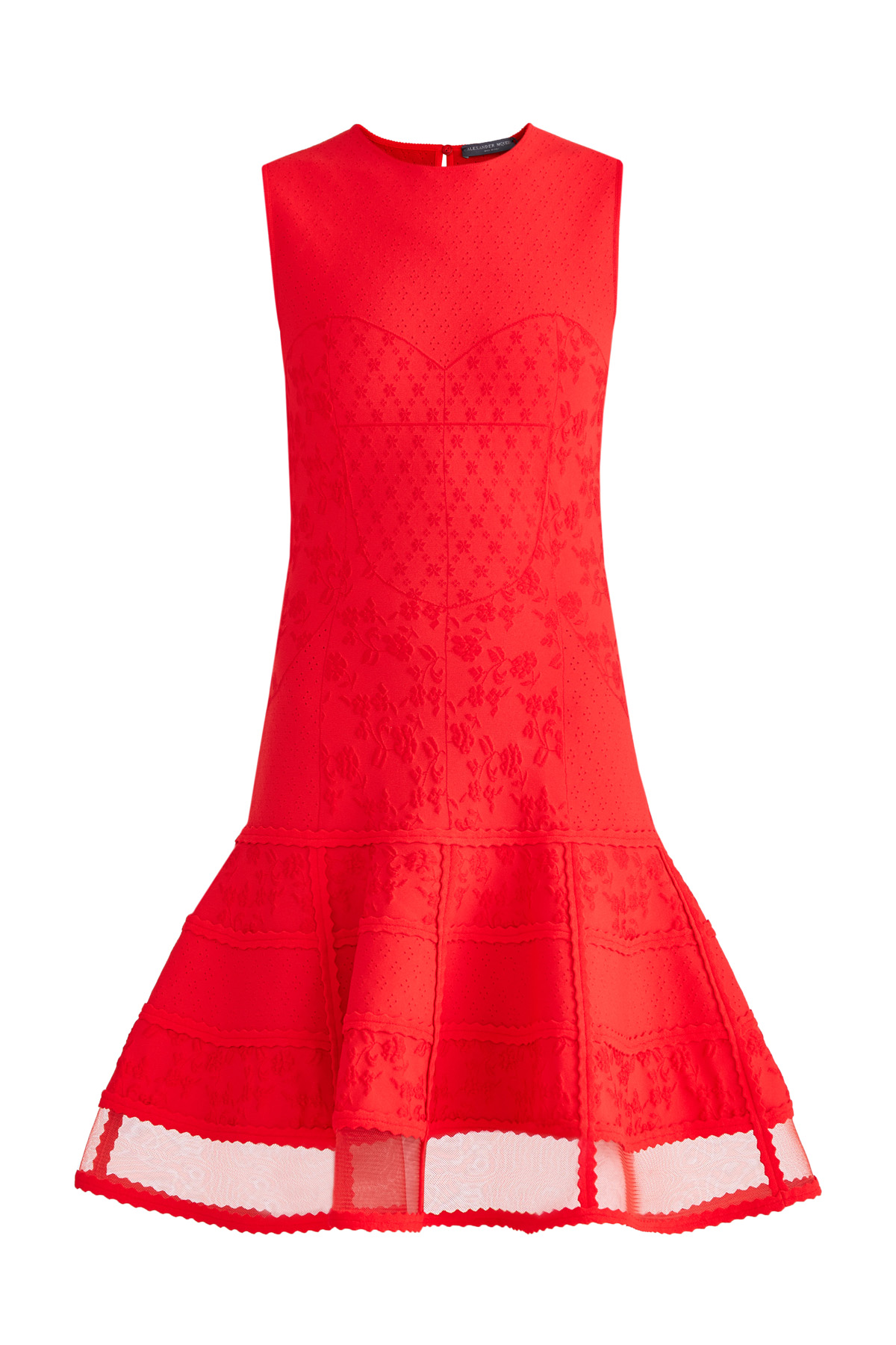 Платье с объемным цветочным принтом и отрезным вуалевым подолом ALEXANDER MCQUEEN, размер 42 - фото 1
