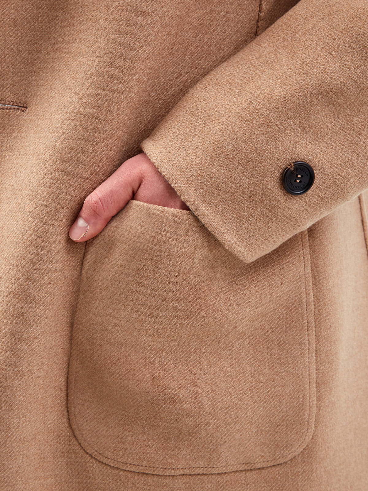 Двустороннее пальто-редингот из шерсти и кашемира BRUNELLO CUCINELLI, цвет мульти, размер 50;54 - фото 7