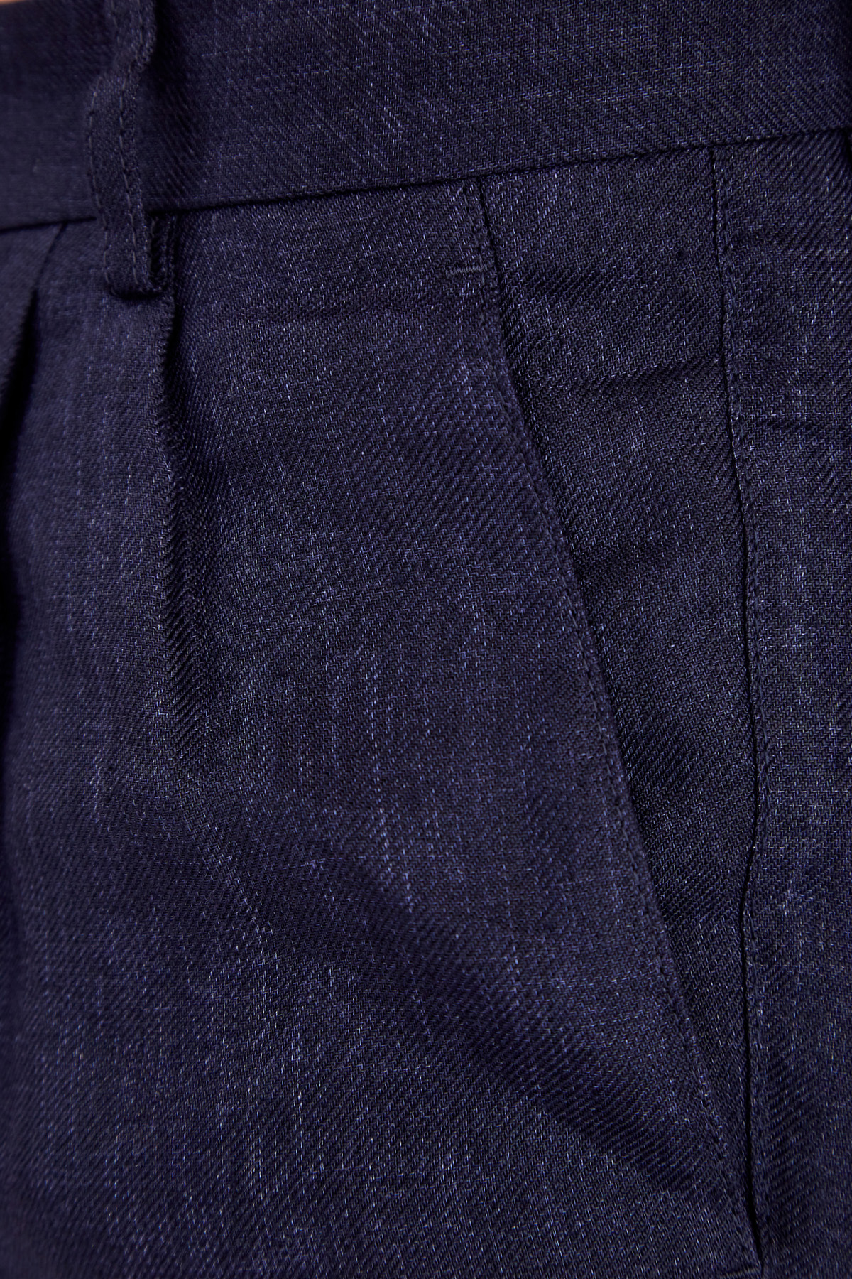 Льняные брюки из ткани делаве с текстурой денима BRUNELLO CUCINELLI, цвет синий, размер 48;50;56 - фото 6