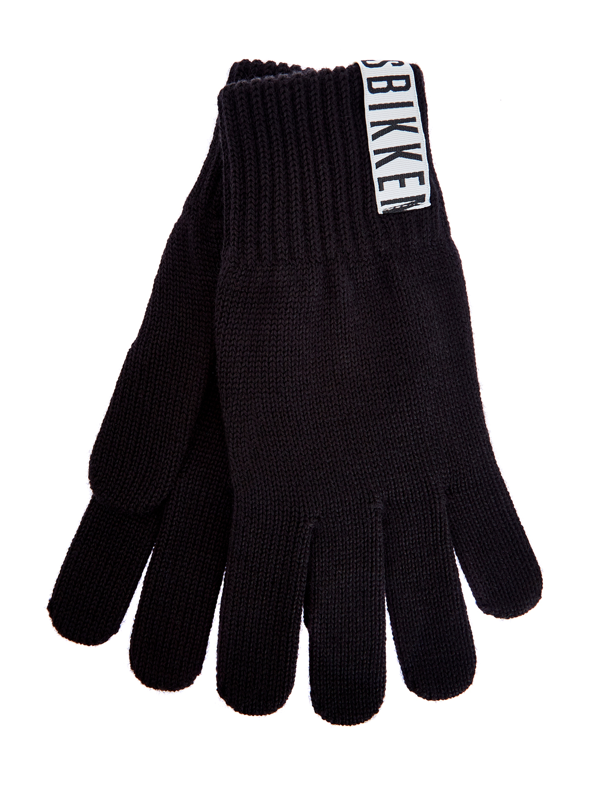 Монохромные перчатки из пряжи эластичной вязки BIKKEMBERGS, цвет черный, размер 5;6;7;8;9