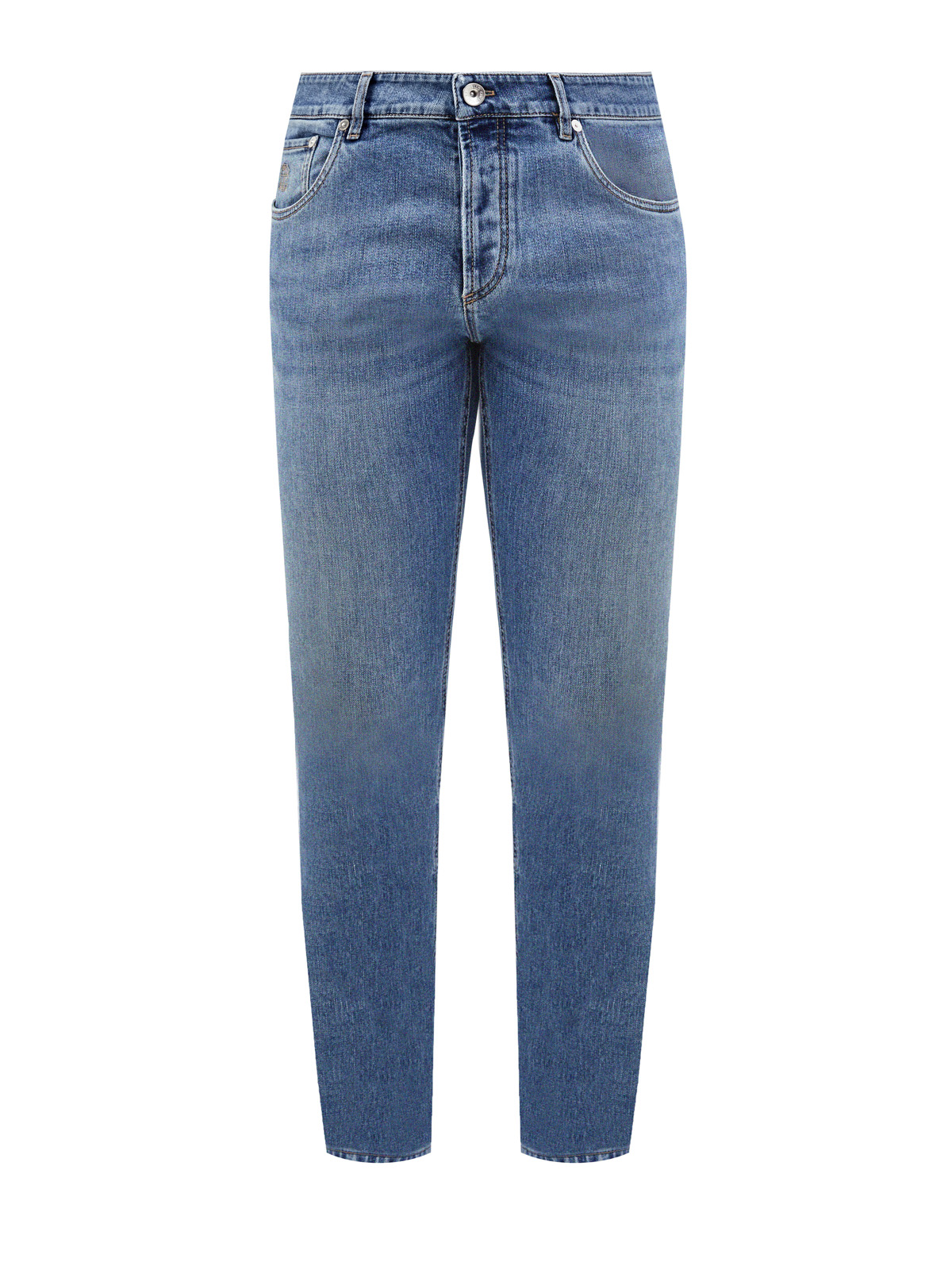 Классические джинсы с пятью карманами из денима делаве BRUNELLO CUCINELLI, цвет синий, размер 52;54;56;50 - фото 1