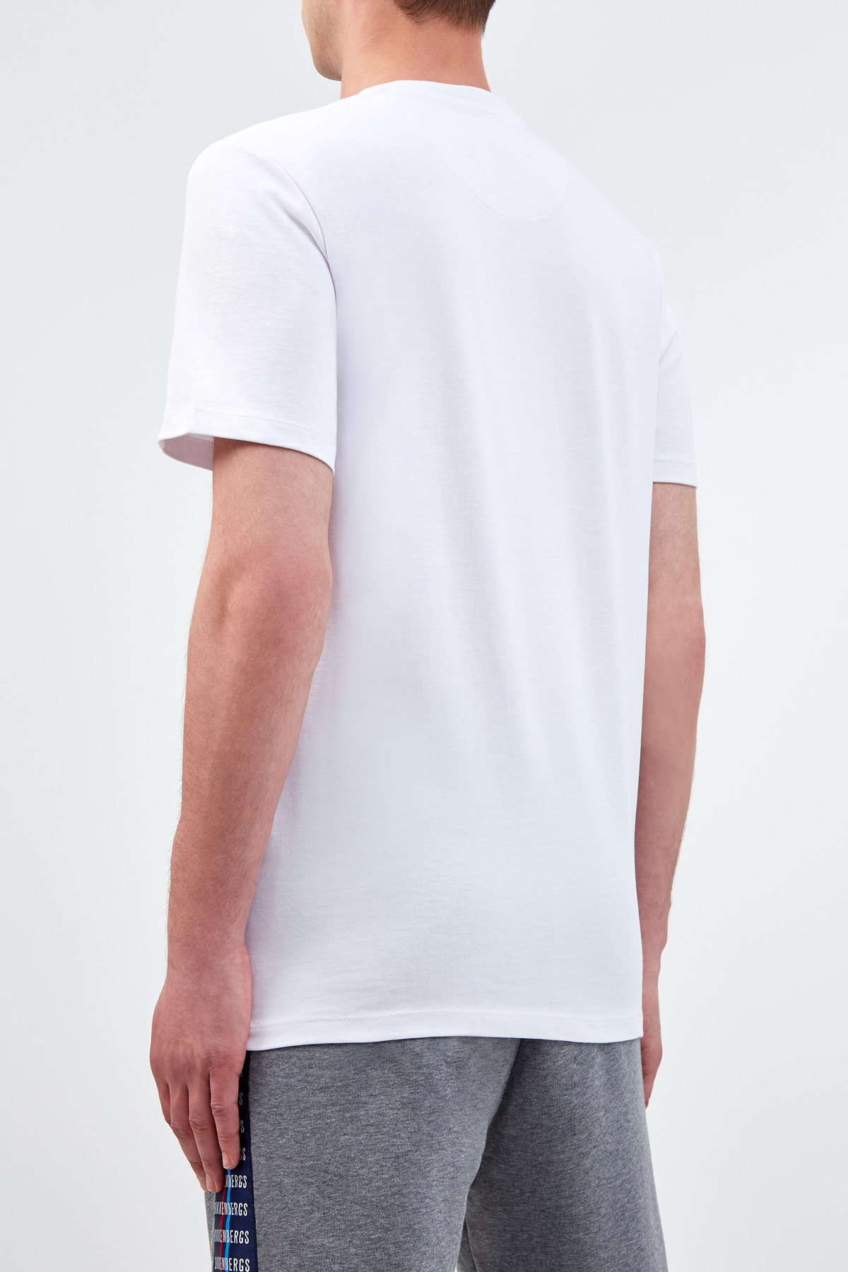 Хлопковая футболка из гладкого джерси с короткими рукавами BIKKEMBERGS, цвет белый, размер XL;M - фото 4