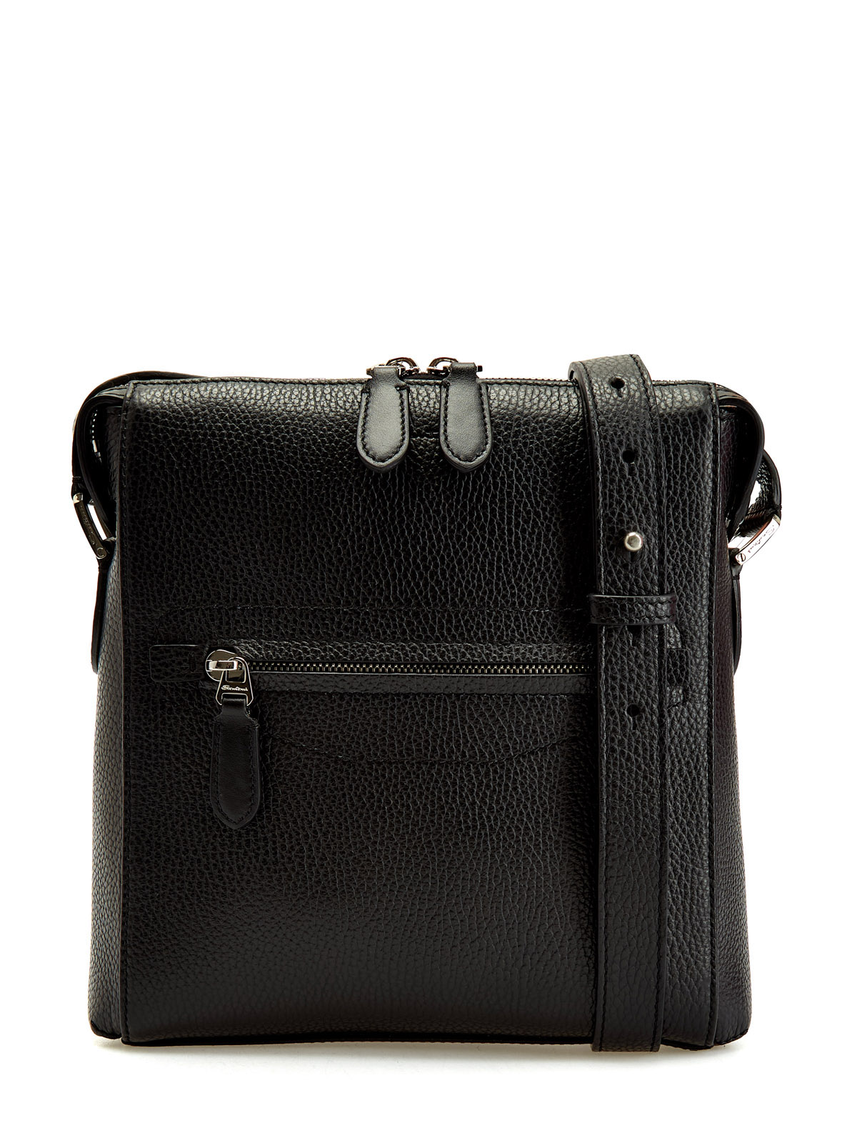 

Сумка из крупнозернистой кожи с плечевым ремнем, Черный, Сумка из крупнозернистой кожи с плечевым ремнем