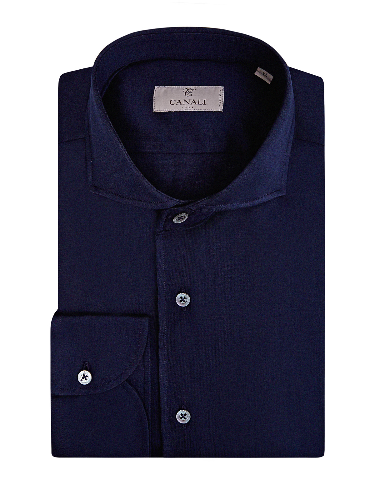 Рубашка в стиле sprezzatura из плотного хлопка CANALI синего цвета