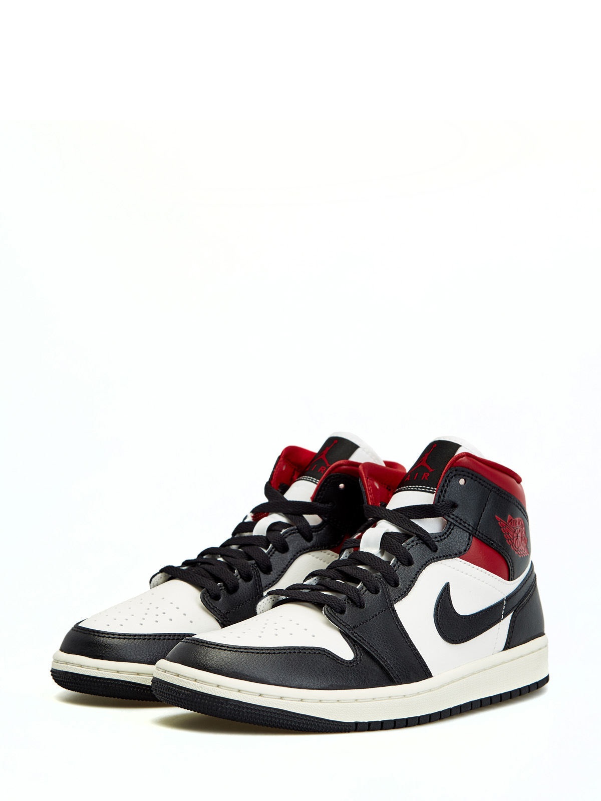 Кроссовки Jordan 1 Mid Black Sail 'Gym Red' (W) Вид№2