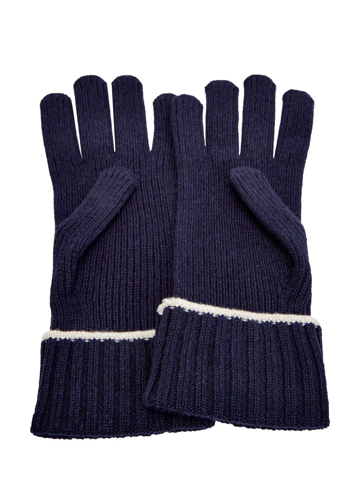 Кашемировые перчатки эластичной вязки с окантовкой ELEVENTY, цвет синий, размер 40;41;42;43;44 - фото 3