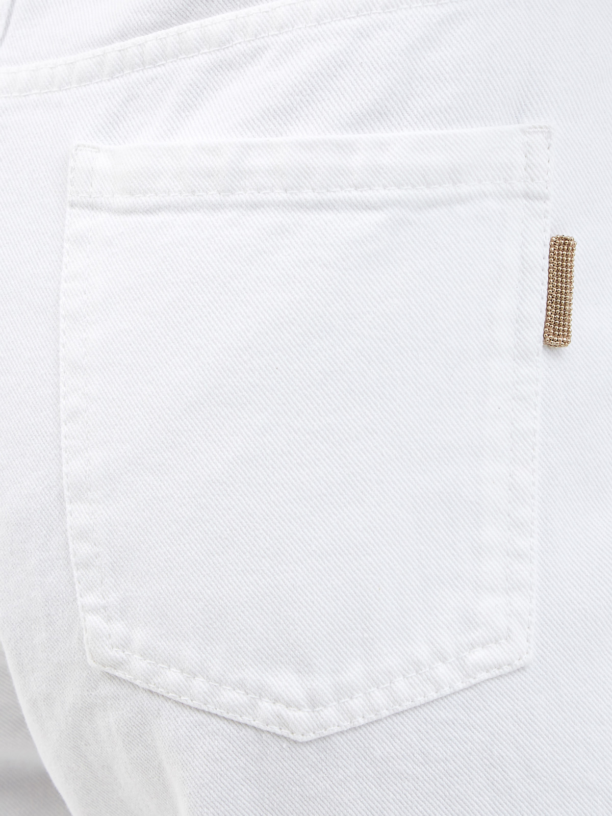 Джинсы Baggy из окрашенного денима с блестящей деталью Мониль BRUNELLO CUCINELLI, цвет белый, размер 40 - фото 5