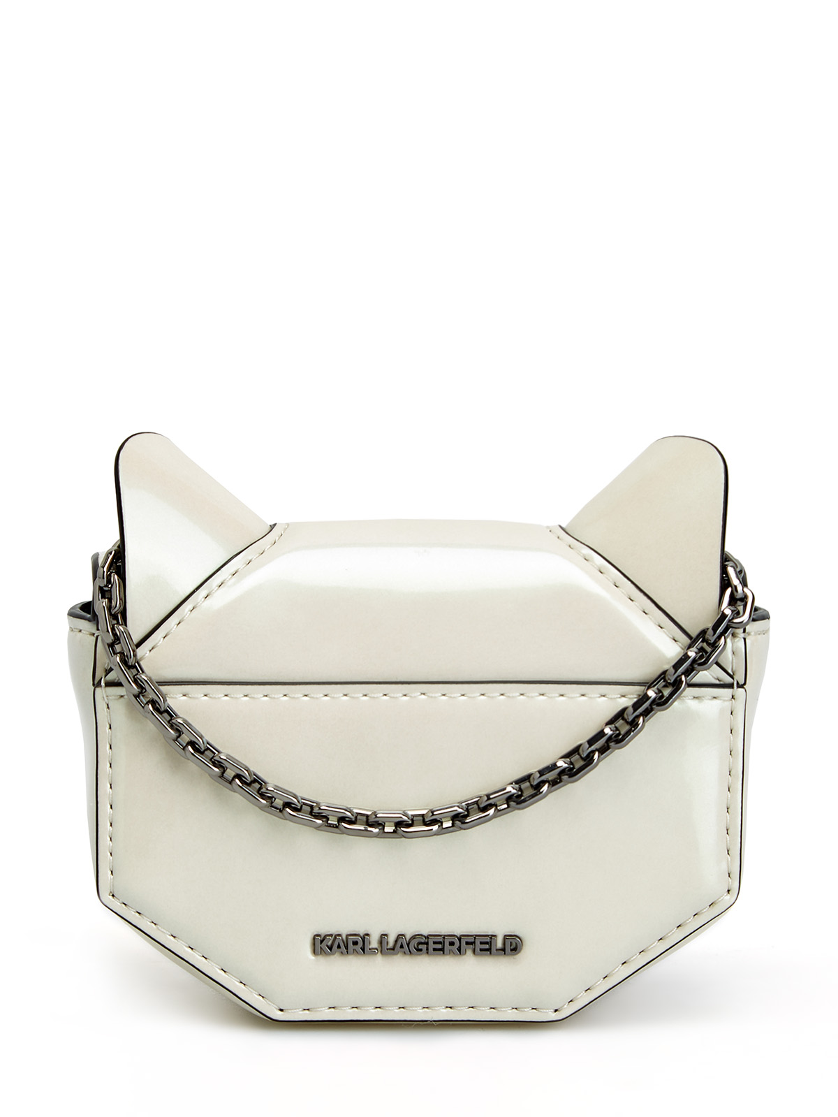 Миниатюрная глянцевая сумка Cyber Choupette KARL LAGERFELD, цвет белый, размер 5;6;7;9 - фото 4