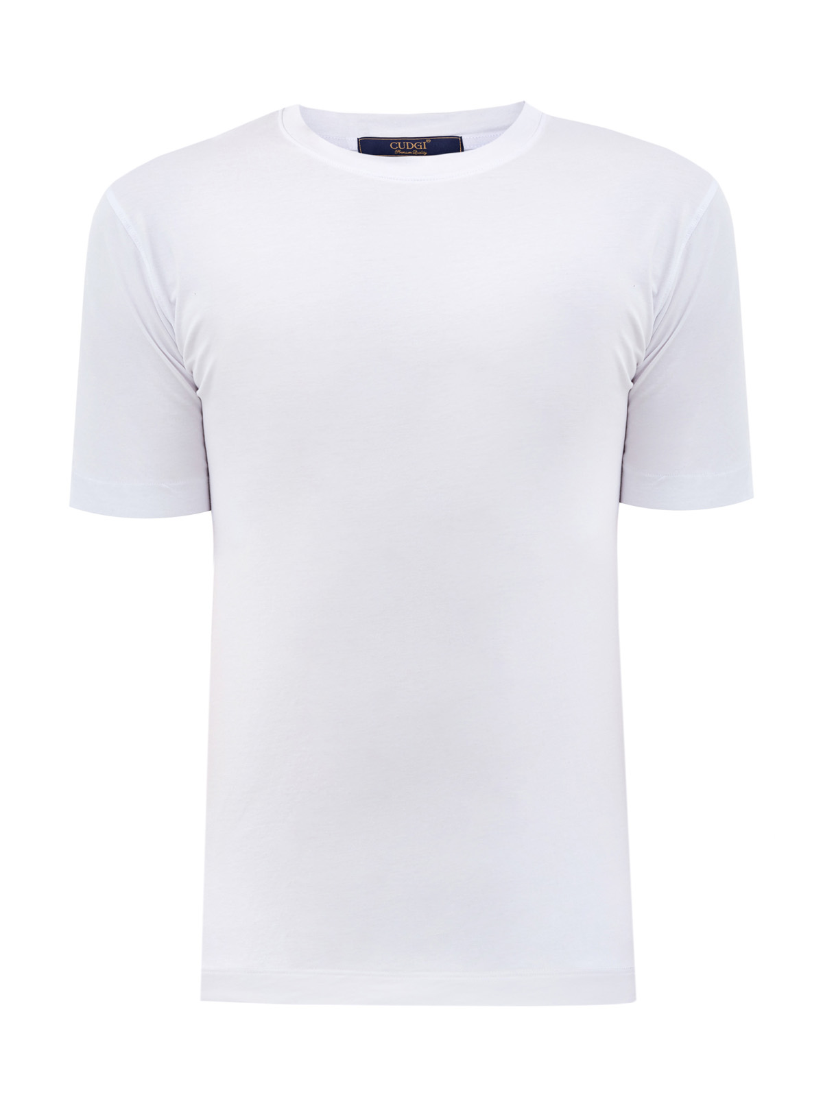 Классическая белая футболка из гладкого джерси CUDGI, цвет белый, размер XL;2XL;3XL;M - фото 1