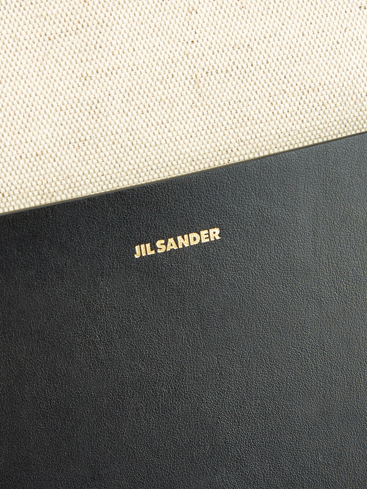 Объемная сумка-тоут из канваса и гладкой кожи со съемным ремнем JIL SANDER, цвет бежевый, размер 52;52;54 - фото 6