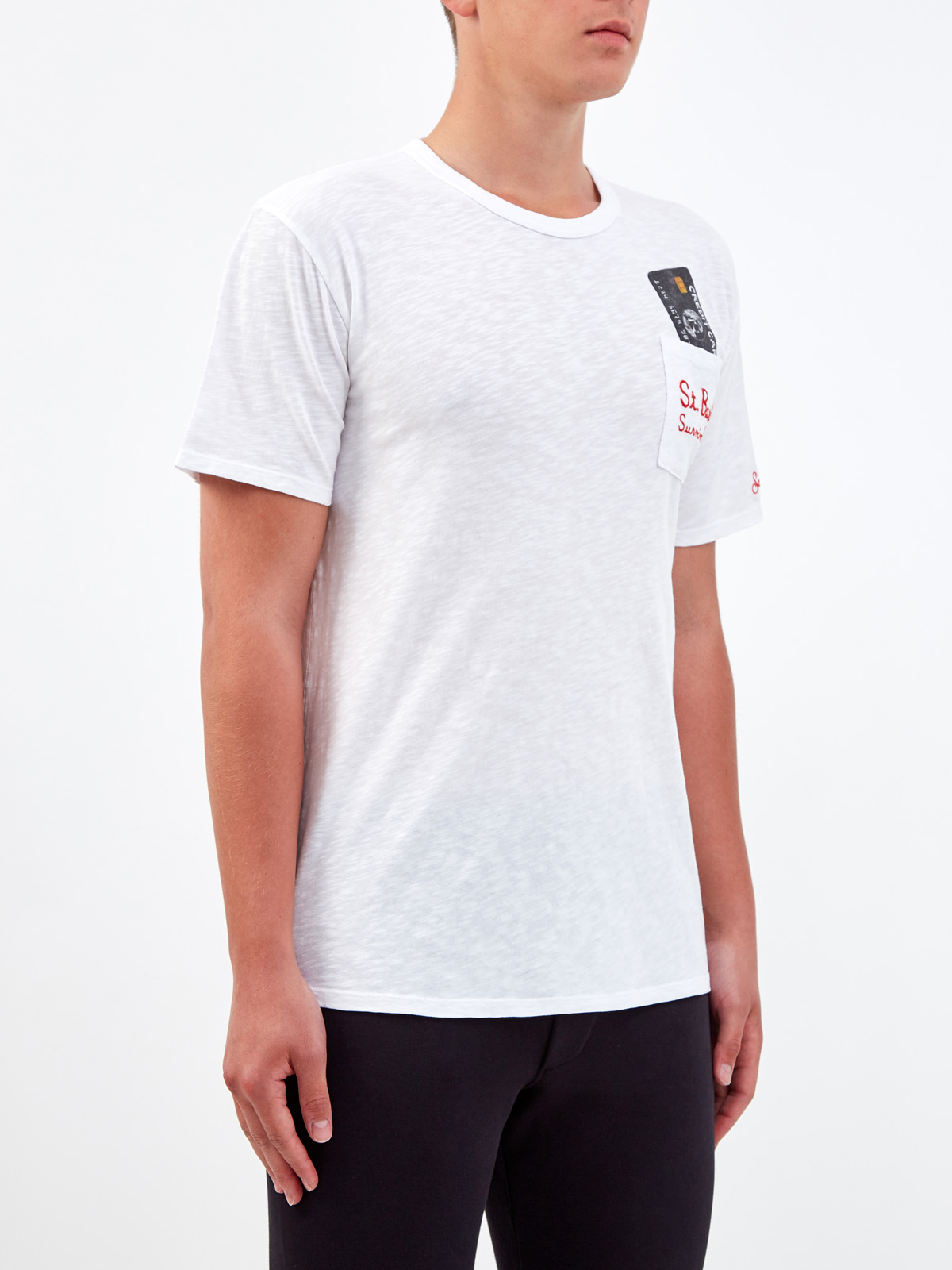 Легкая футболка из хлопка с накладным карманом и принтом MC2 SAINT BARTH, цвет белый, размер 2XL - фото 3