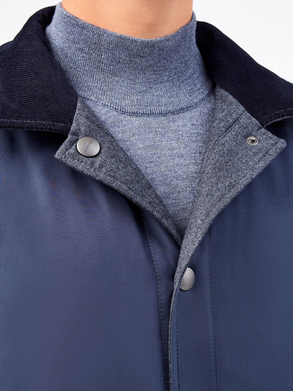 Двусторонняя куртка из плотной шерсти, кашемира и нейлона CANALI, цвет синий, размер 48;56;58 - фото 7