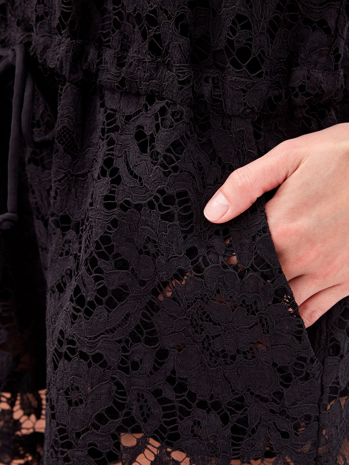 Комбинезон из кружева Heavy Lace с принтом VLTN VALENTINO, цвет черный, размер 44;42 - фото 6