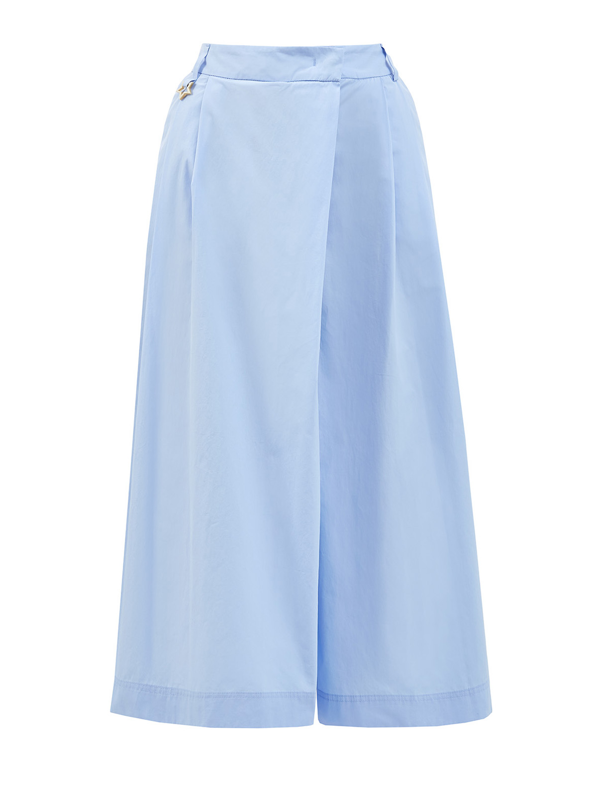 Укороченные брюки-палаццо из дышащего хлопка LORENA ANTONIAZZI, цвет голубой, размер 44;42 - фото 1