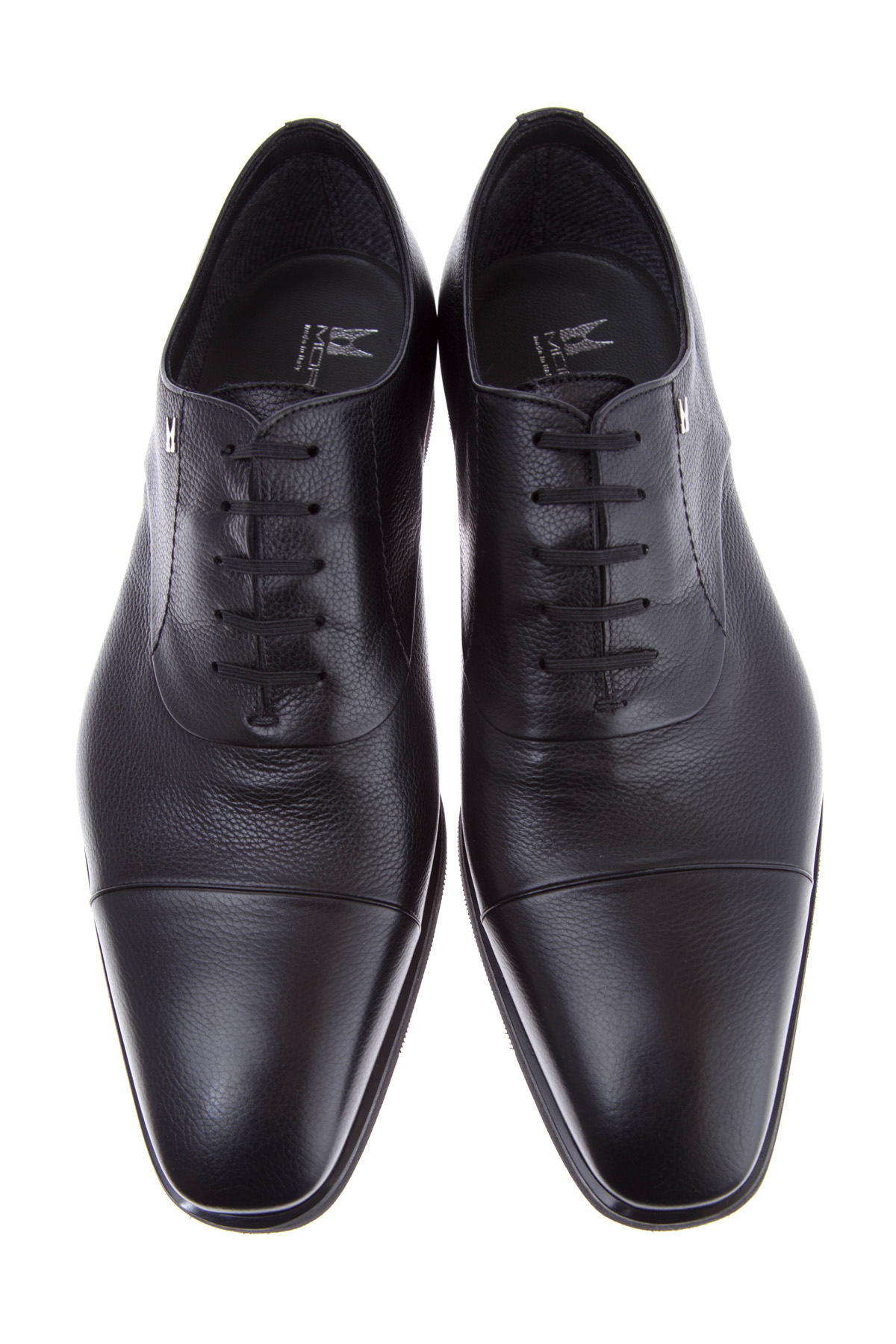 Классические туфли-оксфорды с литым логотипом бренда MORESCHI, цвет черный, размер 43.5 - фото 6