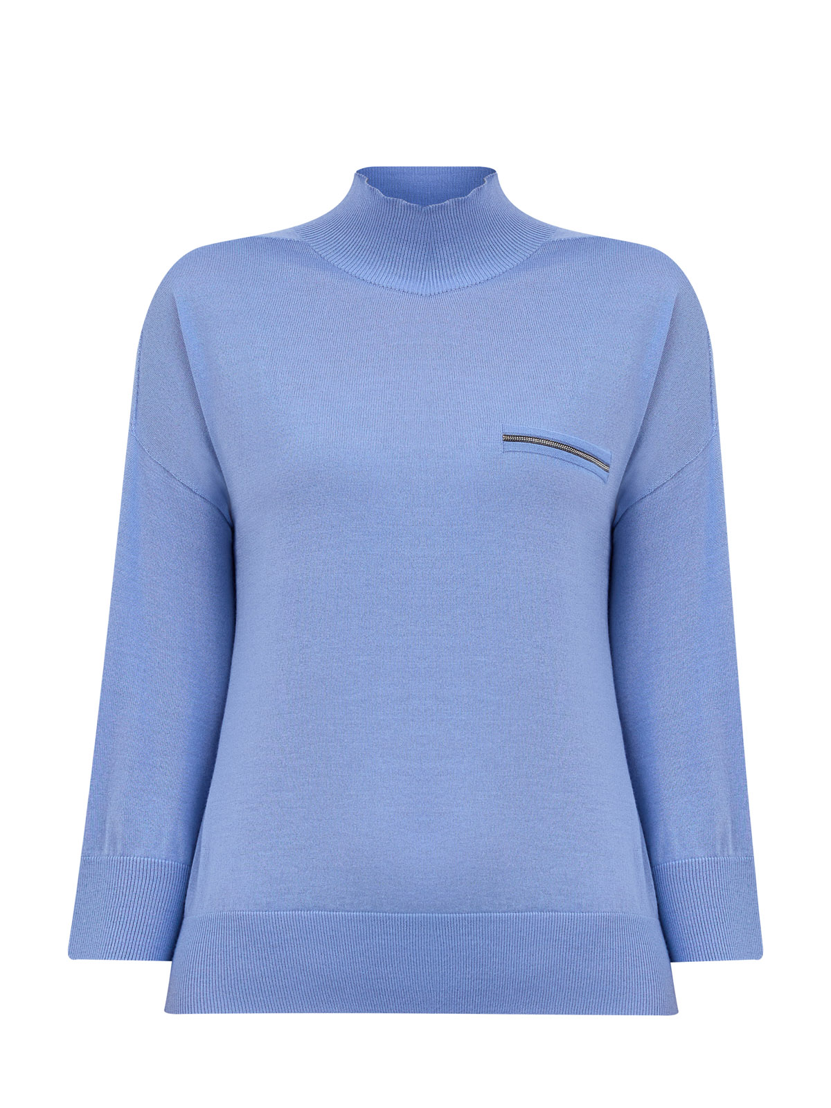 

Джемпер из кашемира и шелка с изящной деталью Punto Luce, Голубой, Джемпер из кашемира и шелка с изящной деталью Punto Luce