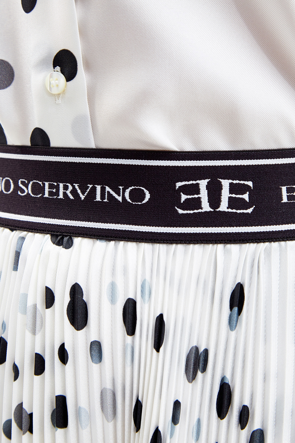Плиссированная юбка-макси из шелкового крепдешина с абстрактным принтом ERMANNO SCERVINO, цвет белый, размер 40;42;44 - фото 5