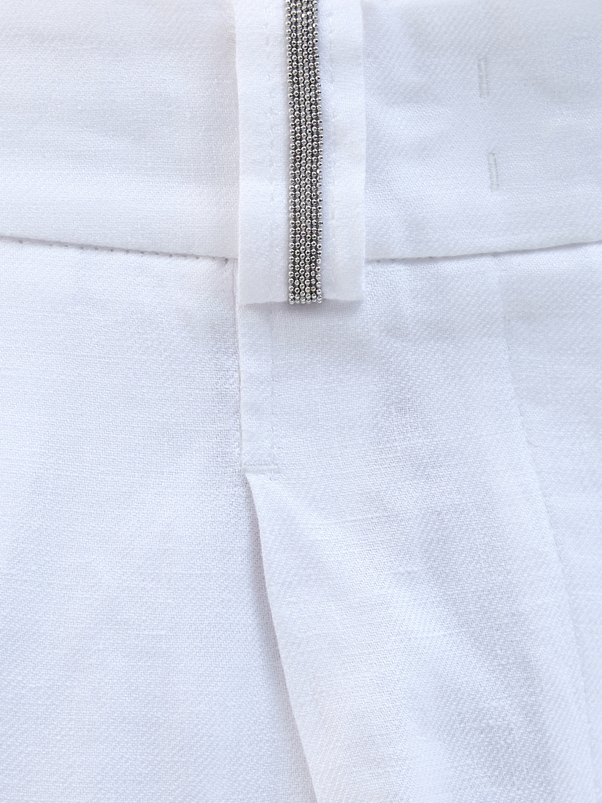 Брюки-карго из льняного габардина с деталью Punto Luce PESERICO, цвет белый, размер 40;42;44;46 - фото 5