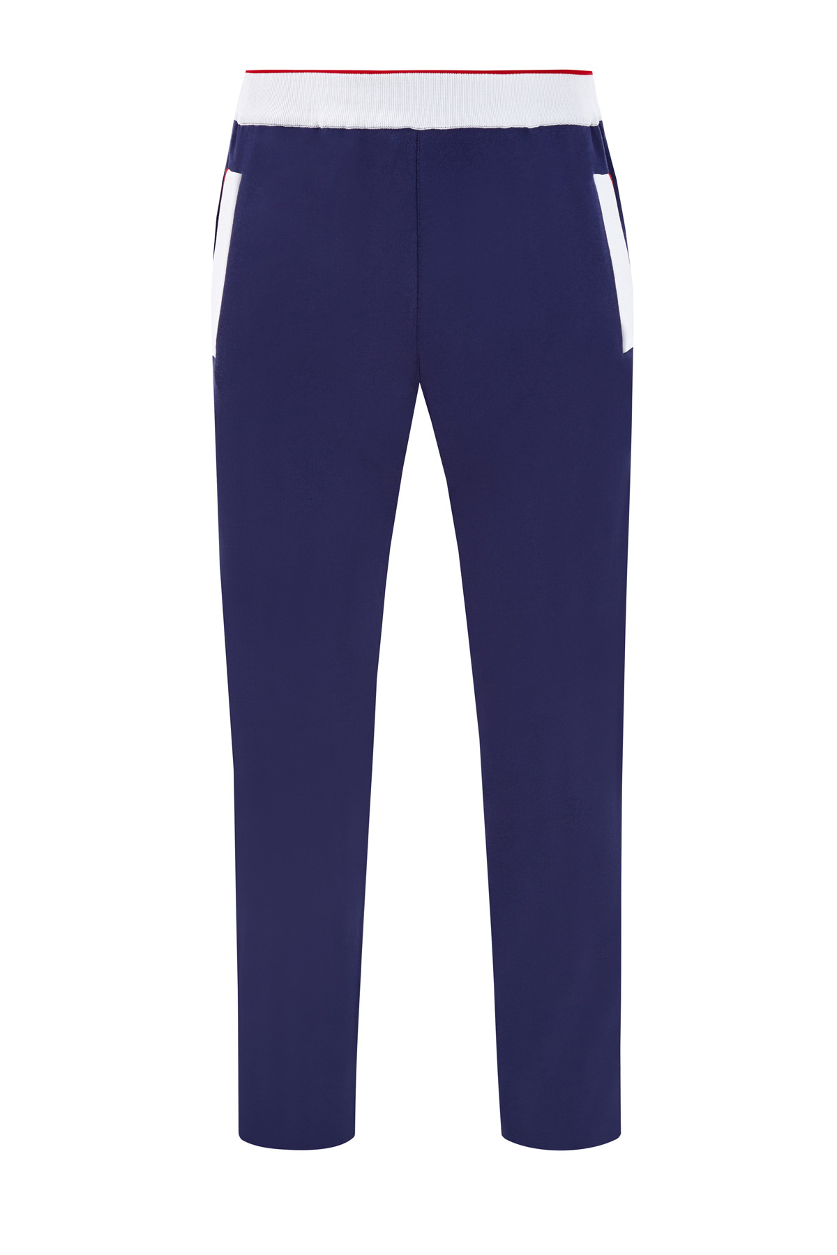 Спортивные брюки из плотного джерси с контрастной окантовкой BERTOLO CASHMERE. Цвет: синий