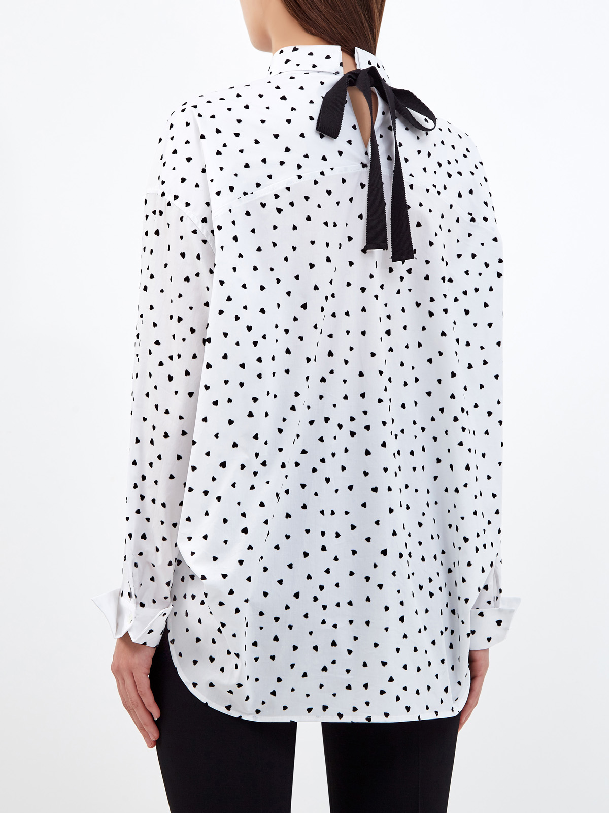 Хлопковая блуза с принтом и лентами на вороте ERMANNO ERMANNO SCERVINO, цвет мульти, размер 42;44;40 - фото 4