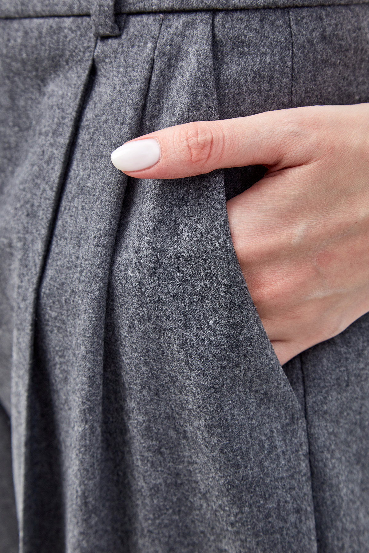 Укороченные брюки из шерстяной фланели STELLA McCARTNEY, цвет серый, размер S - фото 5