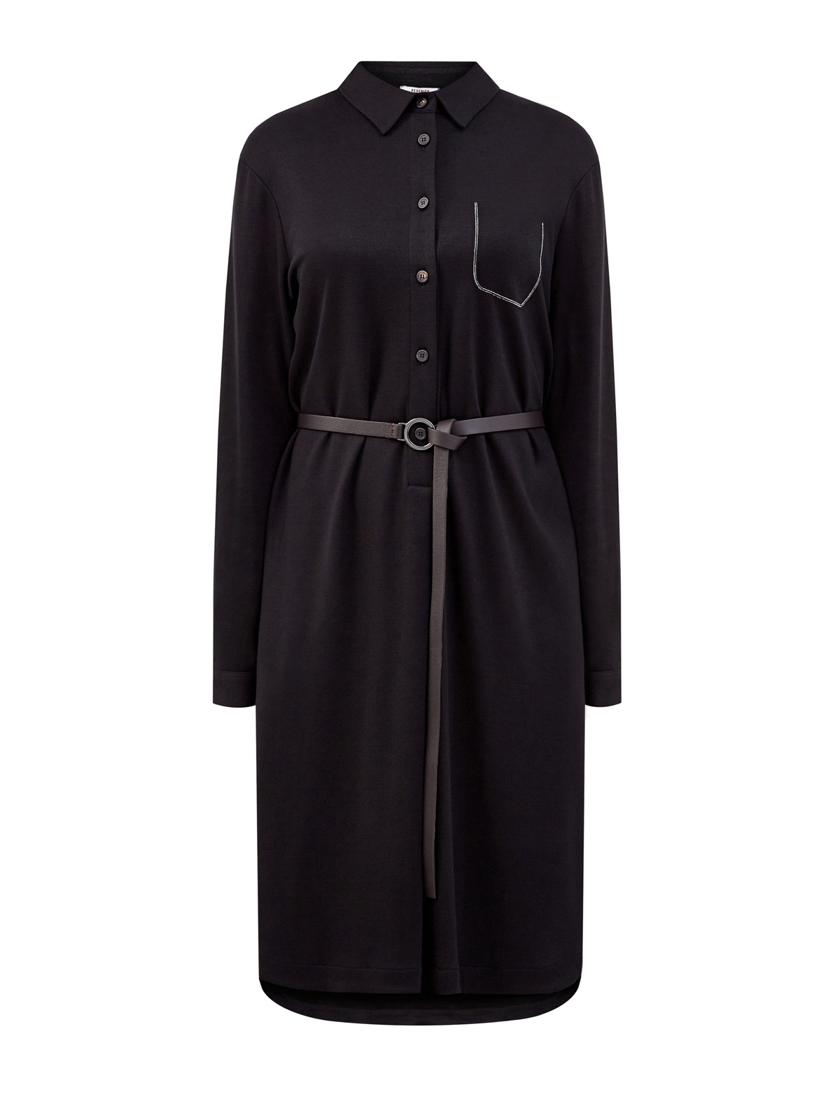 Платье-рубашка с поясом и декоративным карманом Punto Luce PESERICO, цвет черный, размер 44;46;48;42 - фото 1