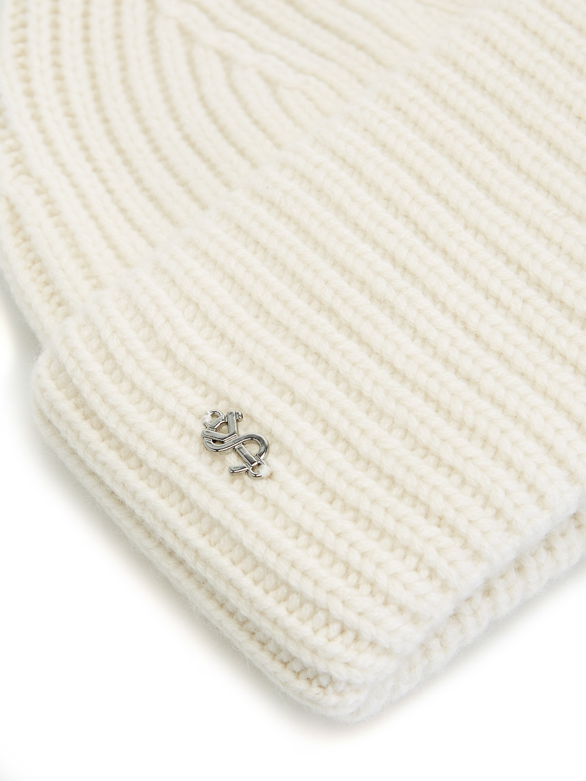 Теплая шапка из кашемира английской вязки YVES SALOMON, цвет белый, размер 36;38 - фото 3
