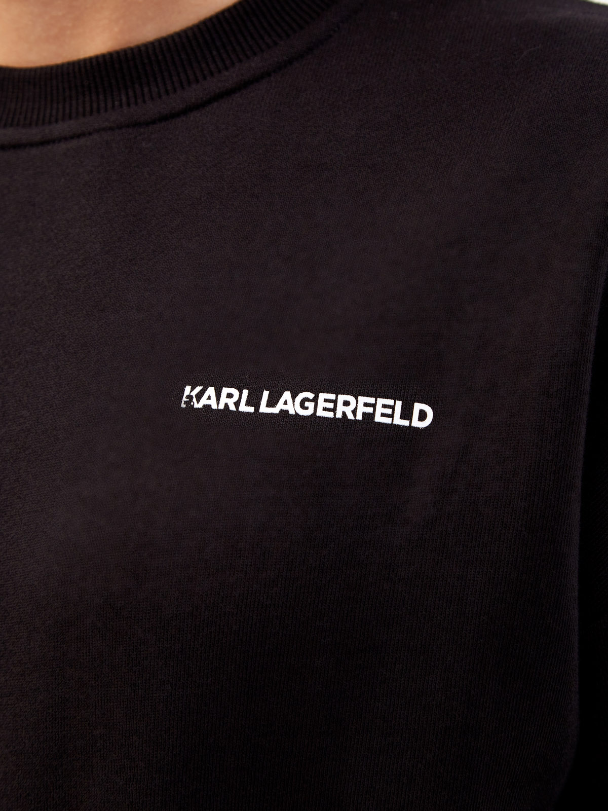 Укороченный свитшот K/logo с широким эластичным поясом KARL LAGERFELD, цвет черный, размер XS;S;M Укороченный свитшот K/logo с широким эластичным поясом - фото 5